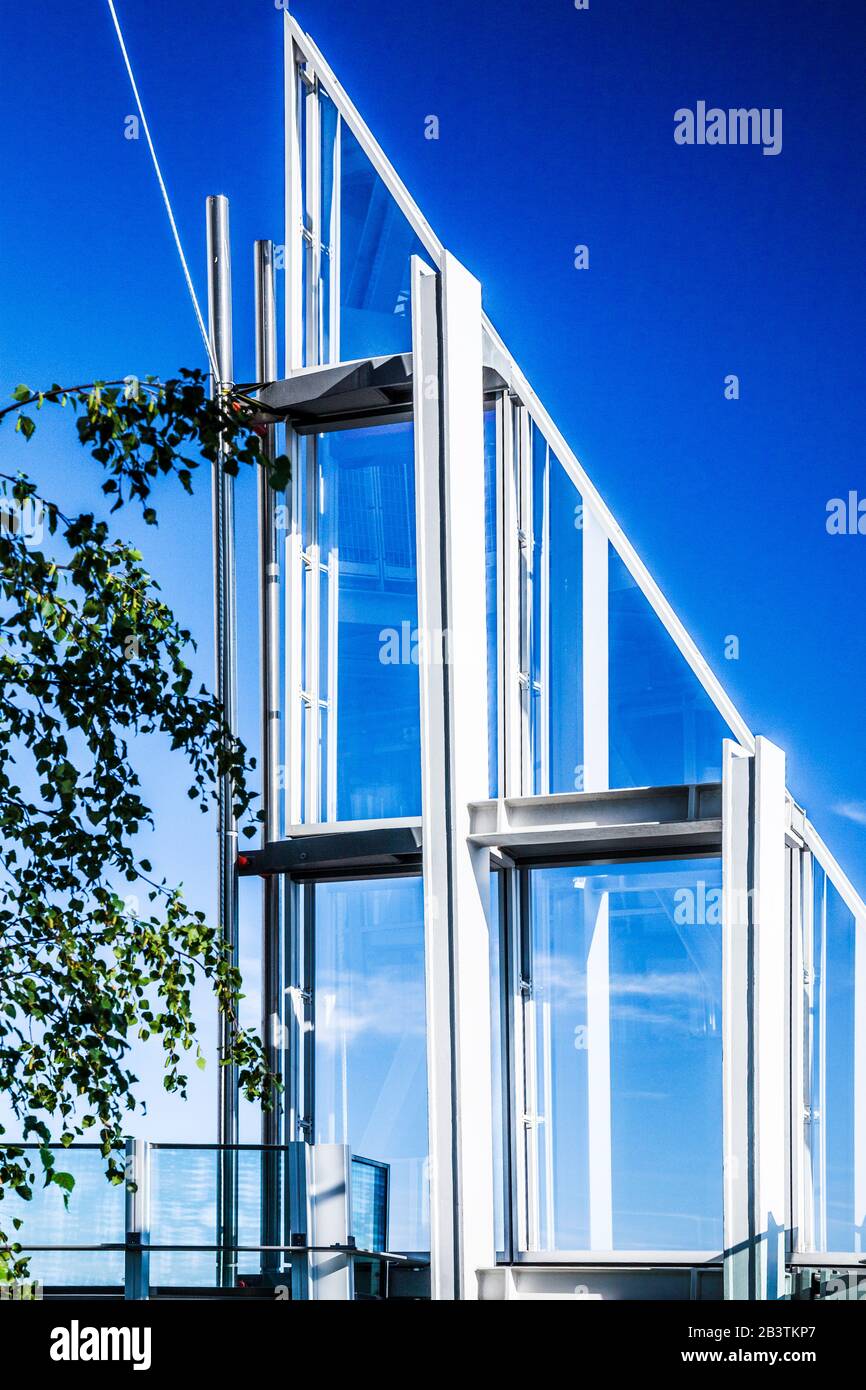 Un'immagine astratta all'apice dello Shard a Londra. Foto Stock