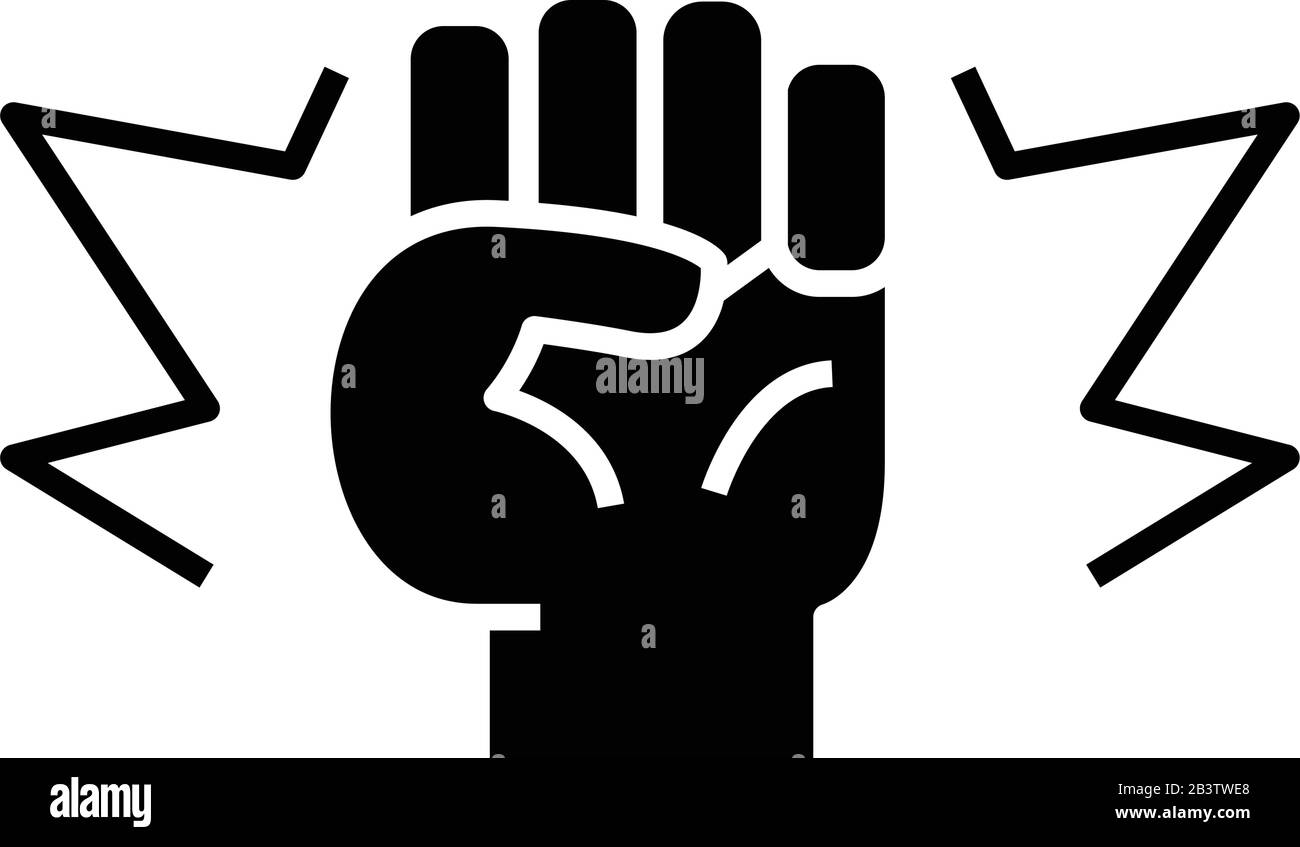 Icona Strike black, illustrazione concettuale, simbolo piatto vettoriale, simbolo glifo. Illustrazione Vettoriale