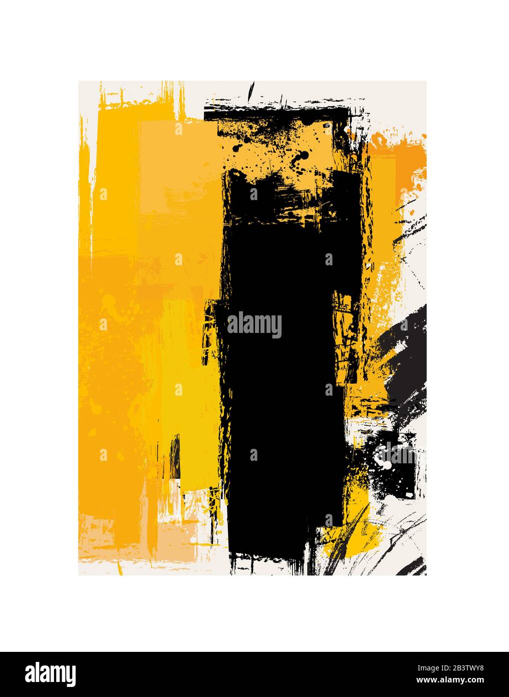 Sfondo astratto in giallo e nero - illustrazione vettoriale (Ideale per la stampa su tessuto o carta, poster o carta da parati, decorazione della casa) Illustrazione Vettoriale
