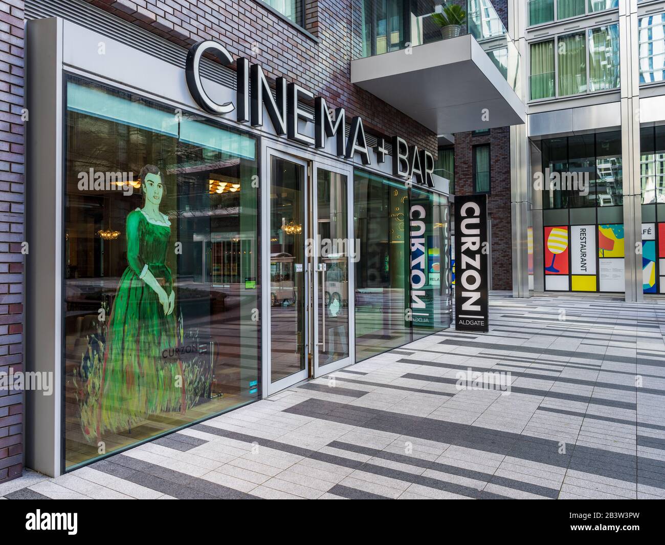 Il Curzon Cinema Aldgate - Il nuovo Curzon cinema sul Goodman i campi di sviluppo nella zona est di Londra Foto Stock