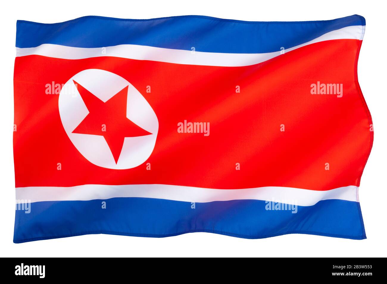 La bandiera nazionale della Corea del Nord (Repubblica Popolare democratica di Corea) Foto Stock
