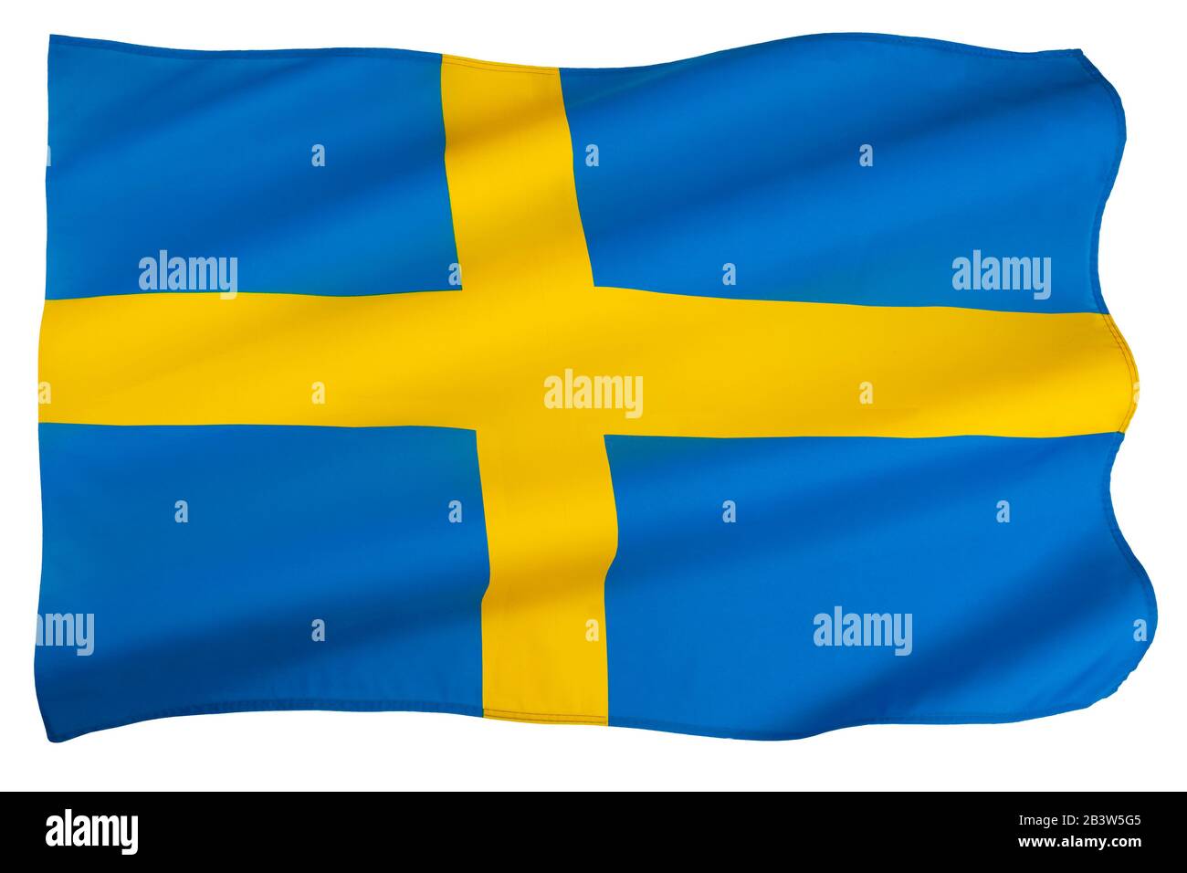 La bandiera nazionale della Svezia. Adozione da parte della Commissione in data 22 giugno 1906. Foto Stock