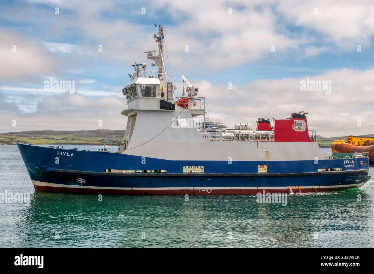 MV Fivla dei traghetti del Consiglio delle Isole Shetland a Lerwick. Foto Stock