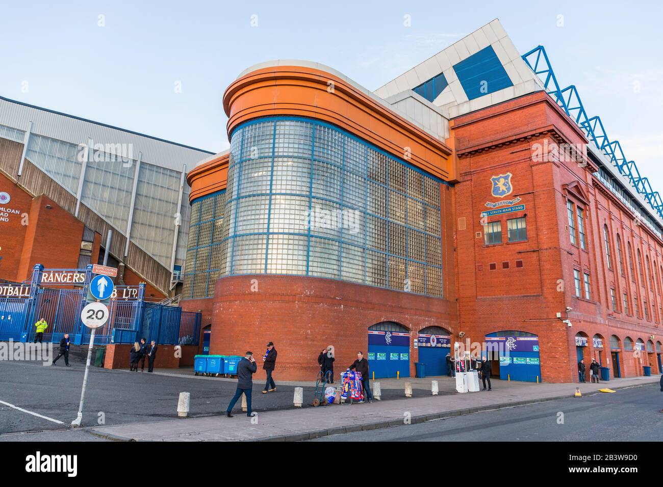 Stadio di calcio Ibrox, sede del Rangers Football Club, Govan, Glasgow, Scozia, Regno Unito Foto Stock