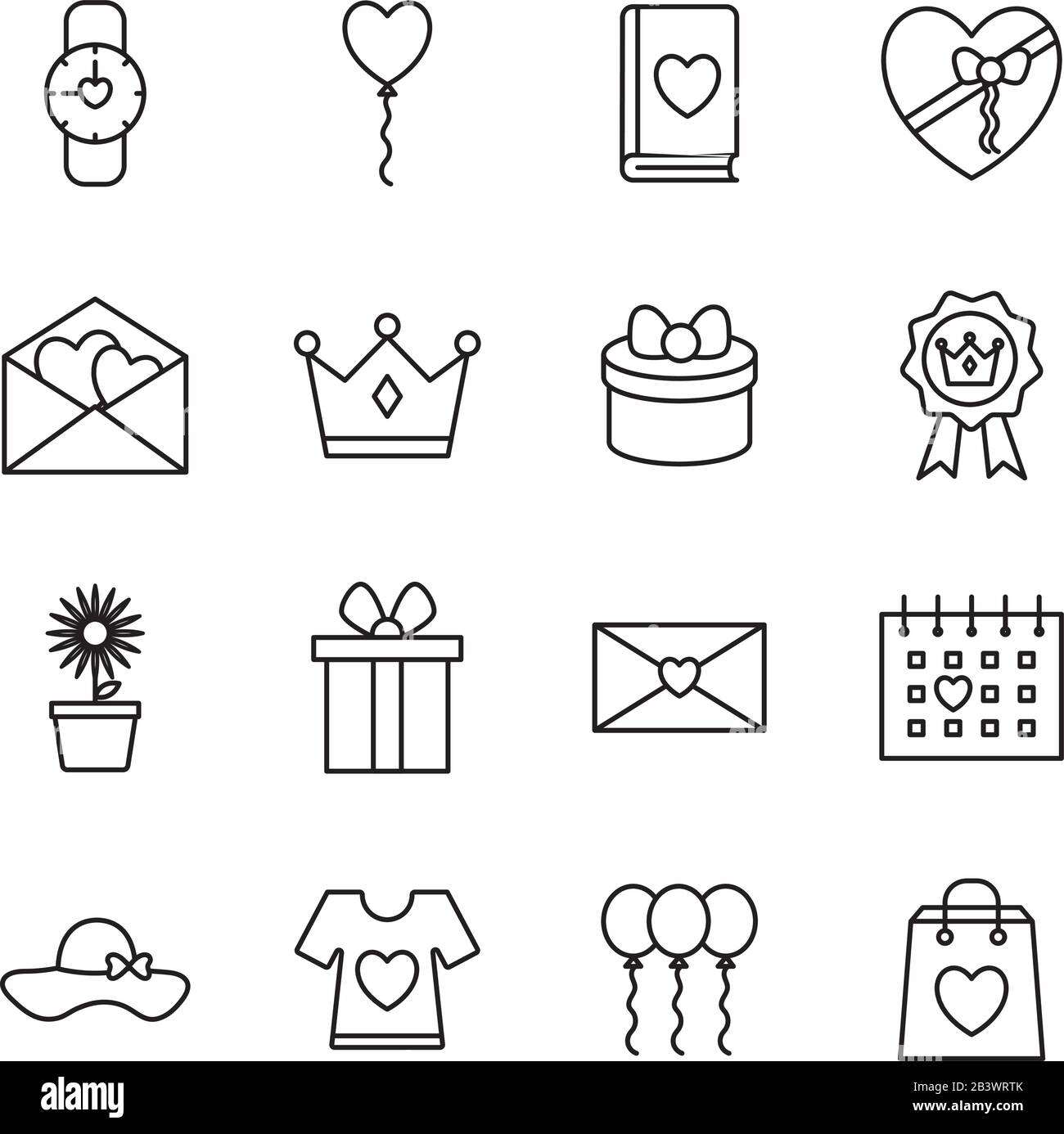 happy mamme giorno linea stile icona set disegno vettoriale Illustrazione Vettoriale