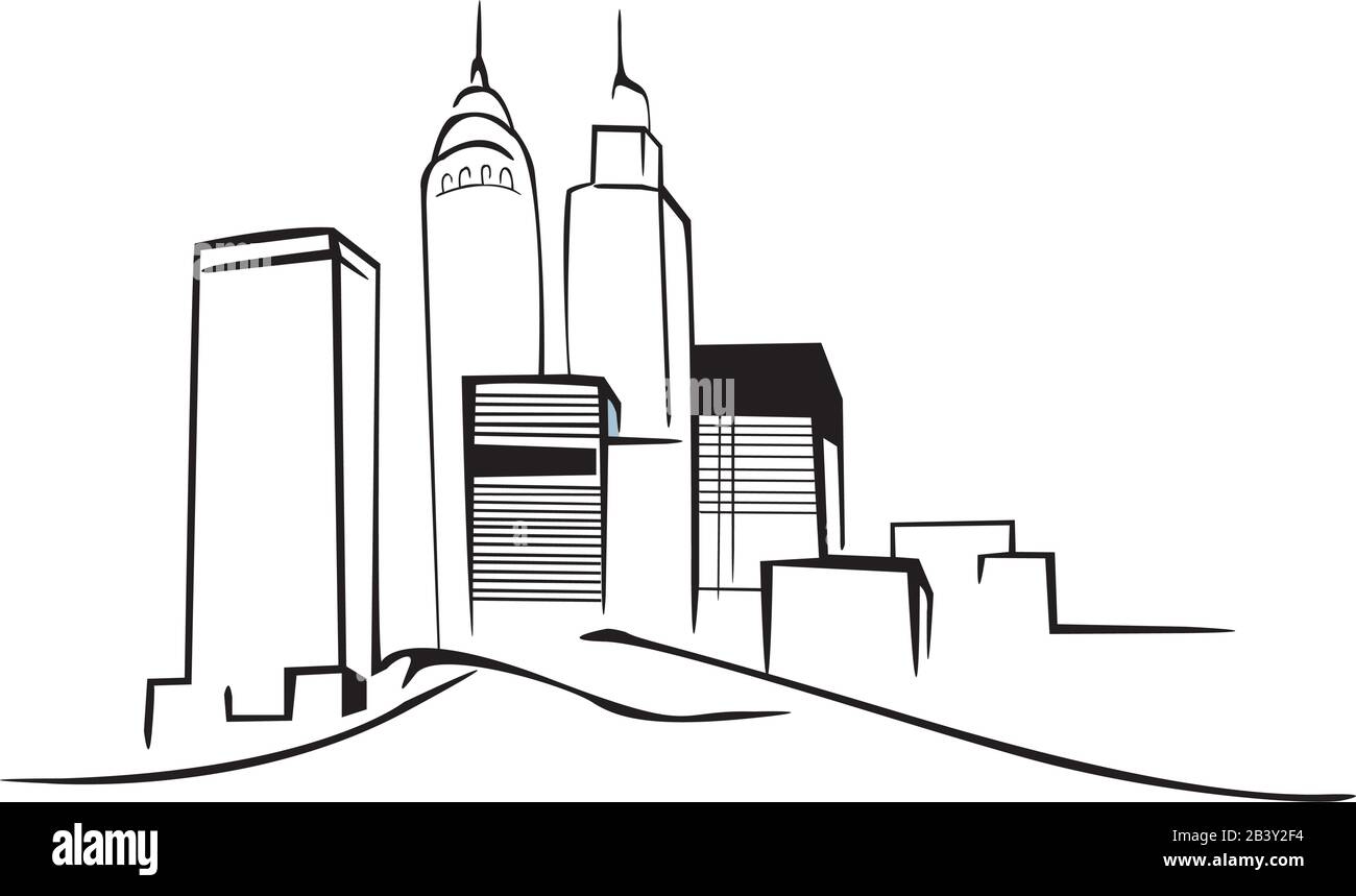 business center della città Illustrazione Vettoriale