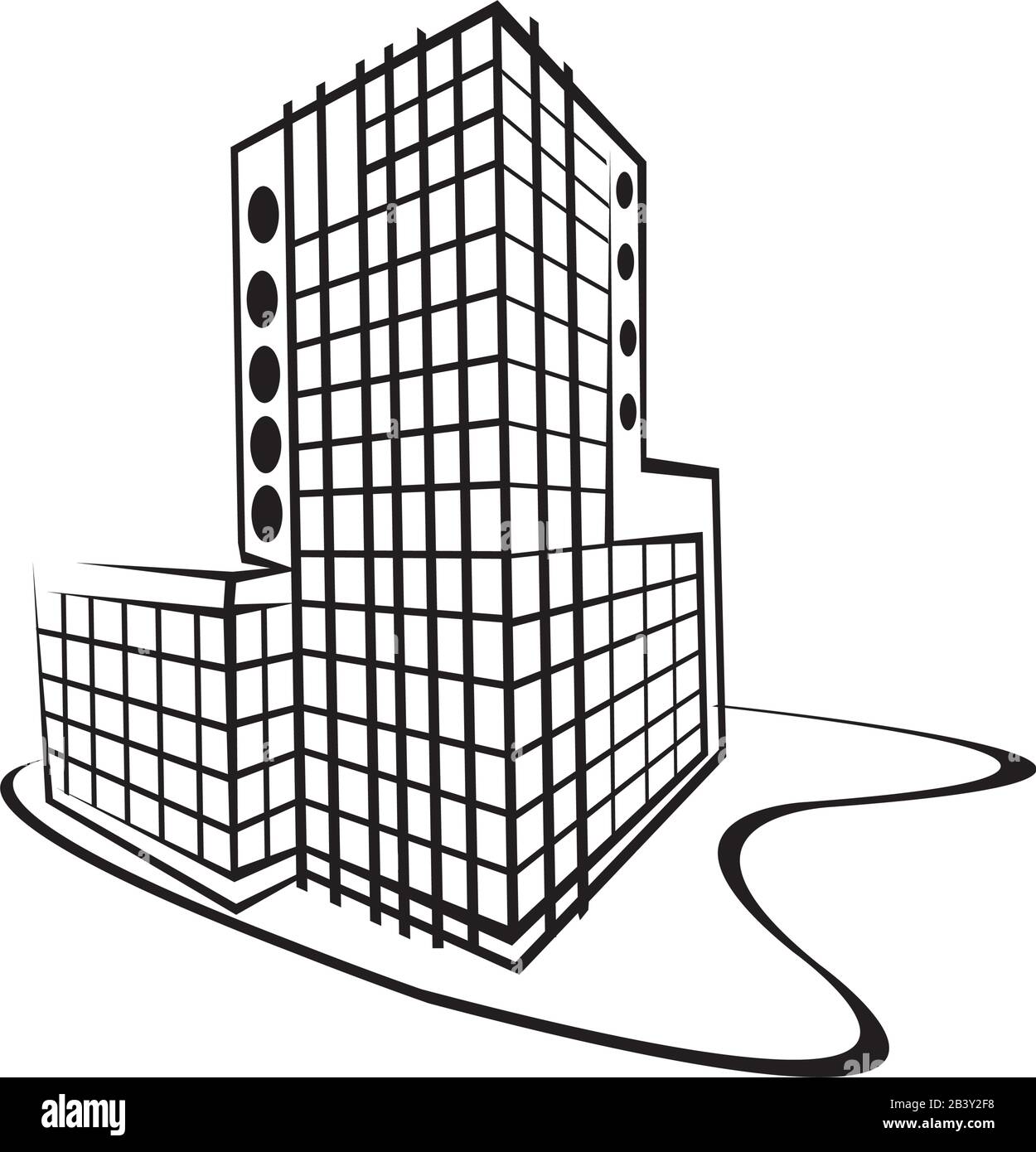 grande edificio per uffici Illustrazione Vettoriale