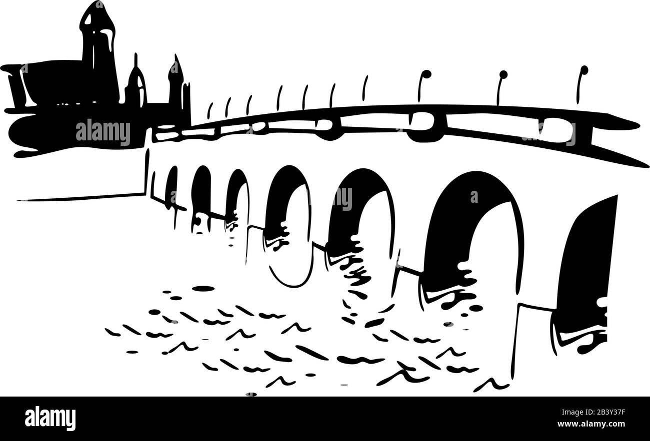 ponte di pietra della città Illustrazione Vettoriale