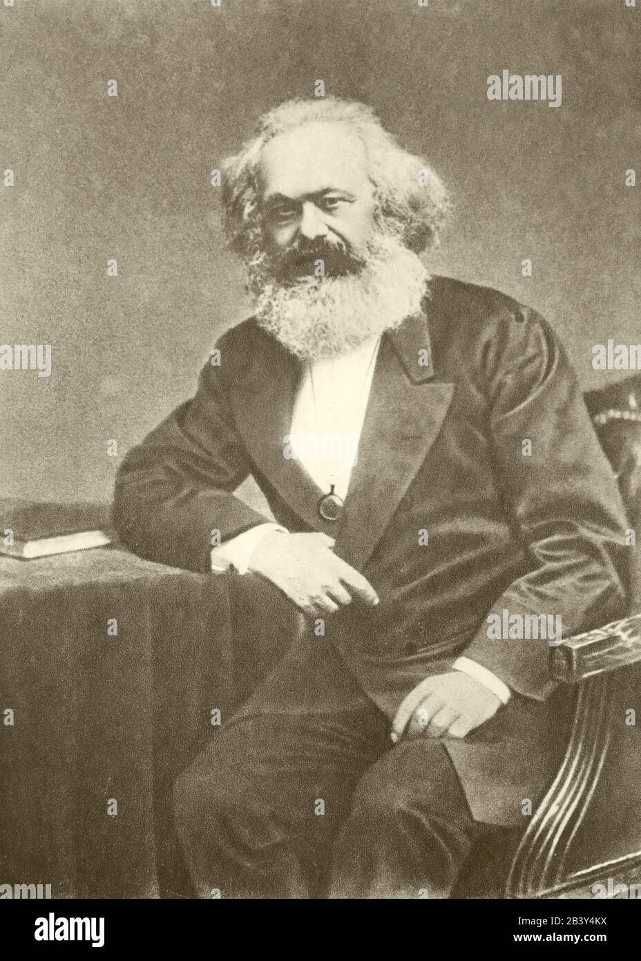 Ritratto fotografico di Karl Marx. 1870s. Foto Stock