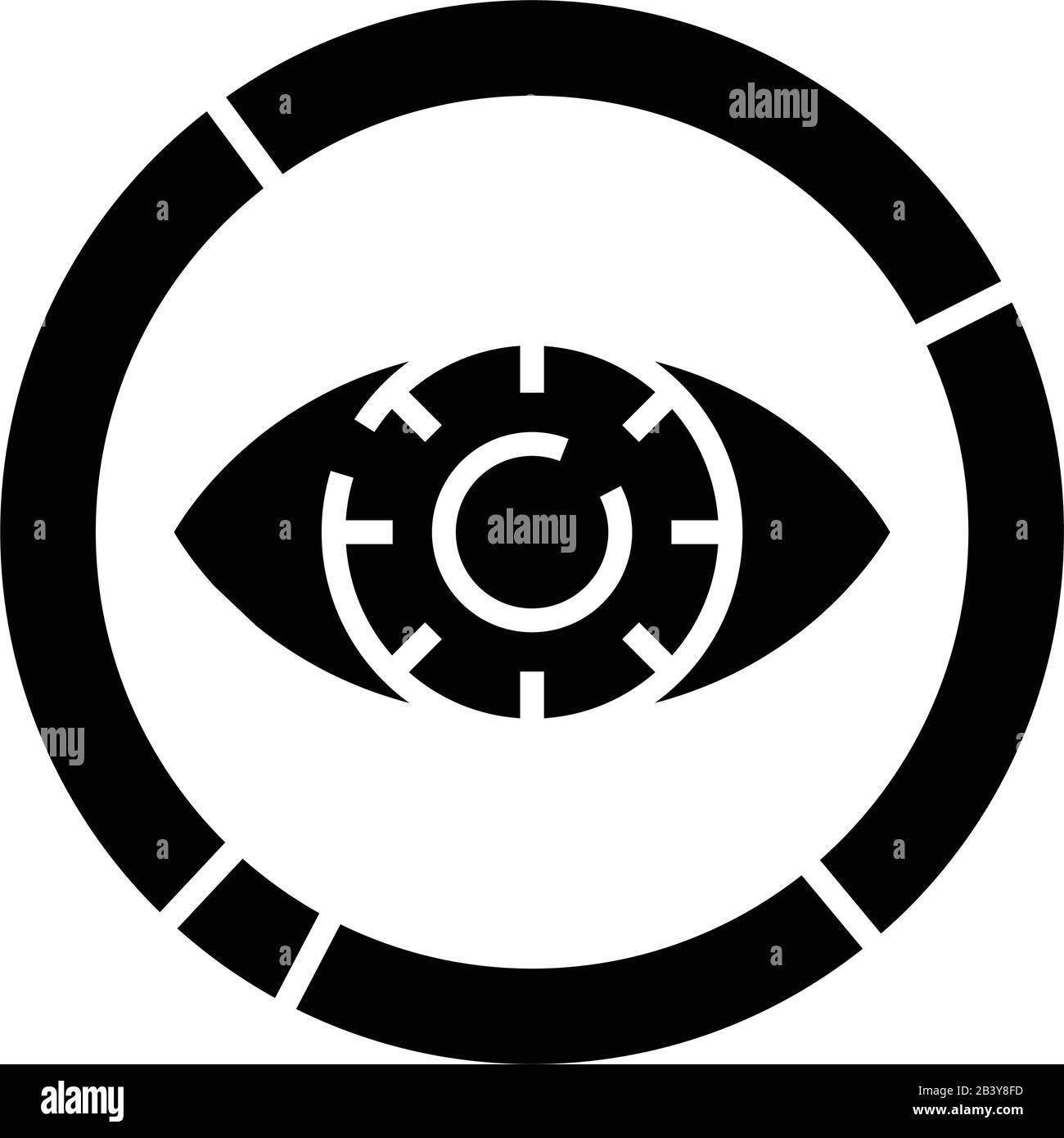 Icona nera di supervisione, illustrazione concettuale, simbolo piatto vettoriale, simbolo glifo. Illustrazione Vettoriale