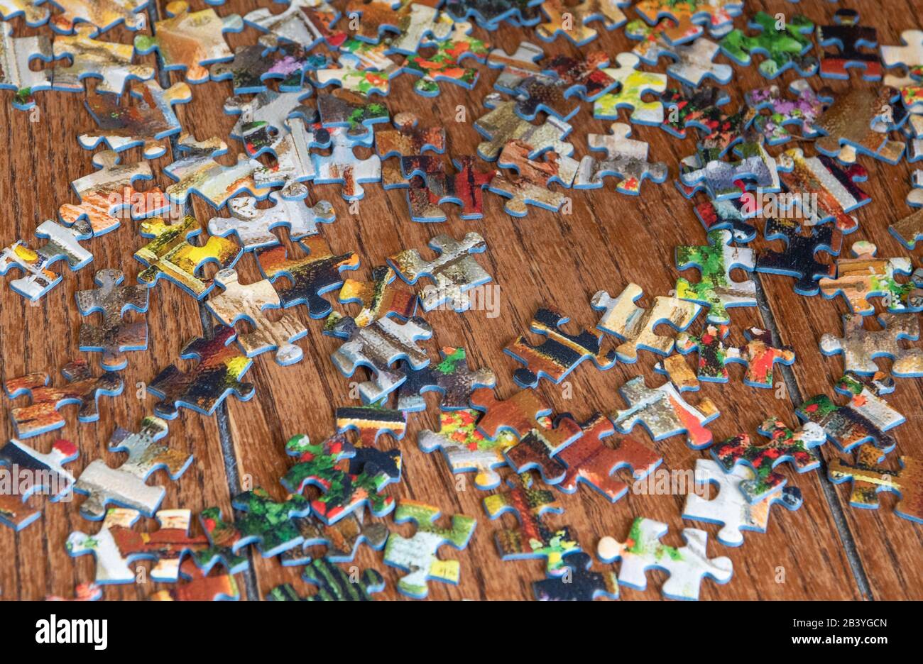Puzzle di pezzi. Foto Stock