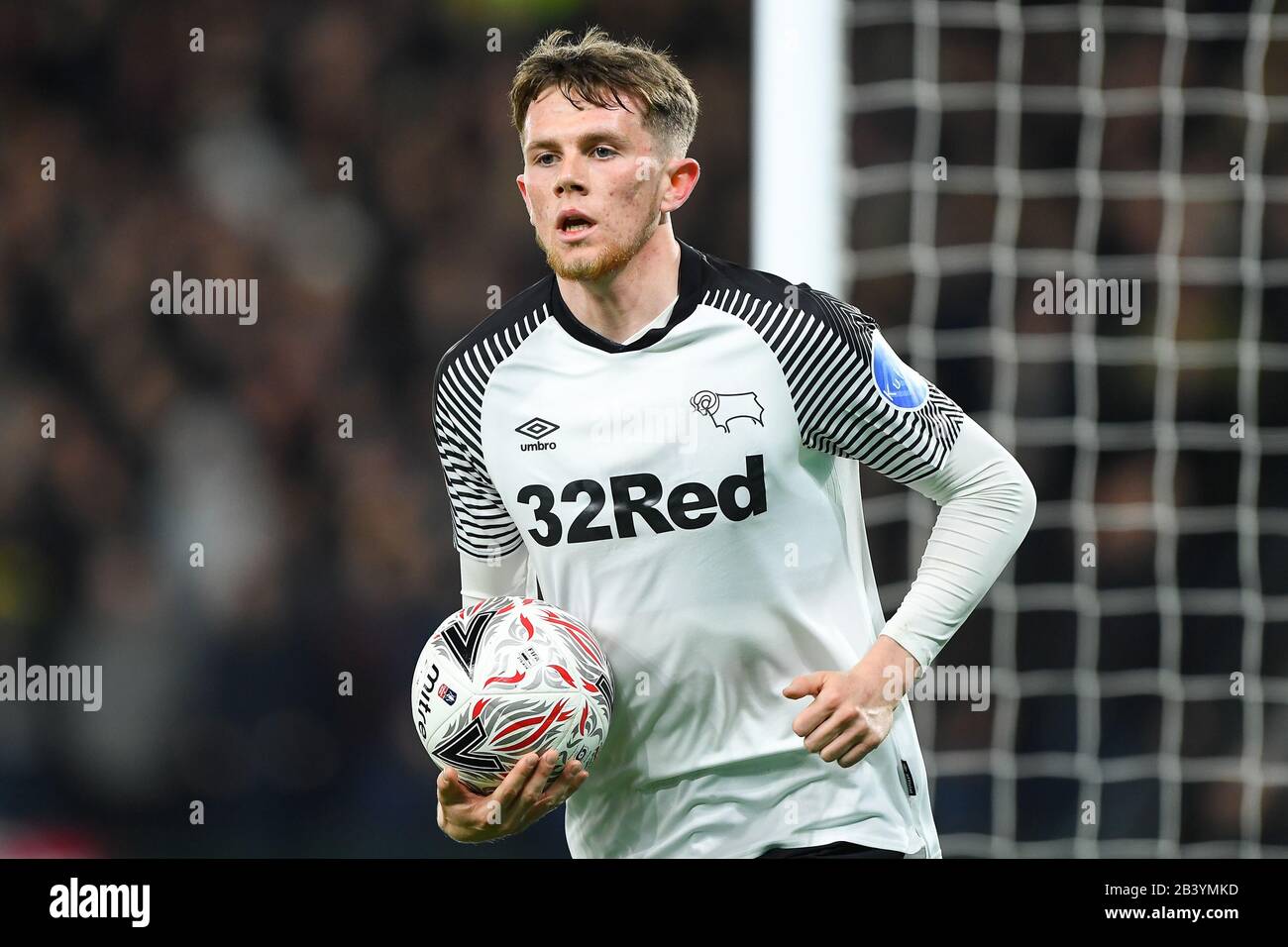 Derby, Derbyshire, Regno Unito. 5th Mar, 2020. Max Bird (41) della Derby County durante la partita della fa Cup tra Derby County e Manchester United al Pride Park, Derby, giovedì 5th marzo 2020. (Credit: Jon Hobley | MI News) La Fotografia può essere utilizzata solo per scopi editoriali di giornali e/o riviste, licenza richiesta per uso commerciale Credit: Mi News & Sport /Alamy Live News Foto Stock