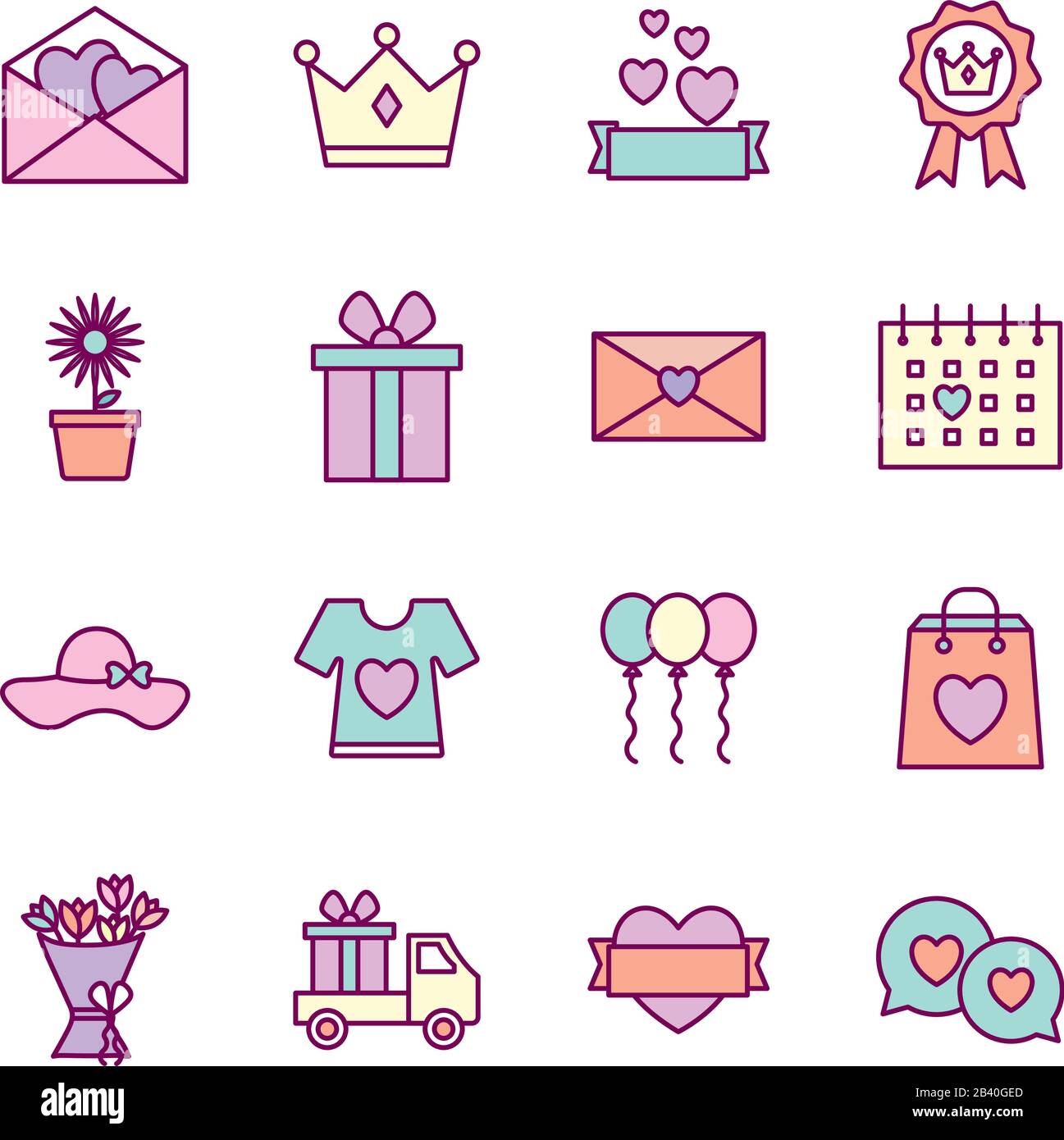 happy mamme linea giorno e stile di riempimento icona set vettore design Illustrazione Vettoriale