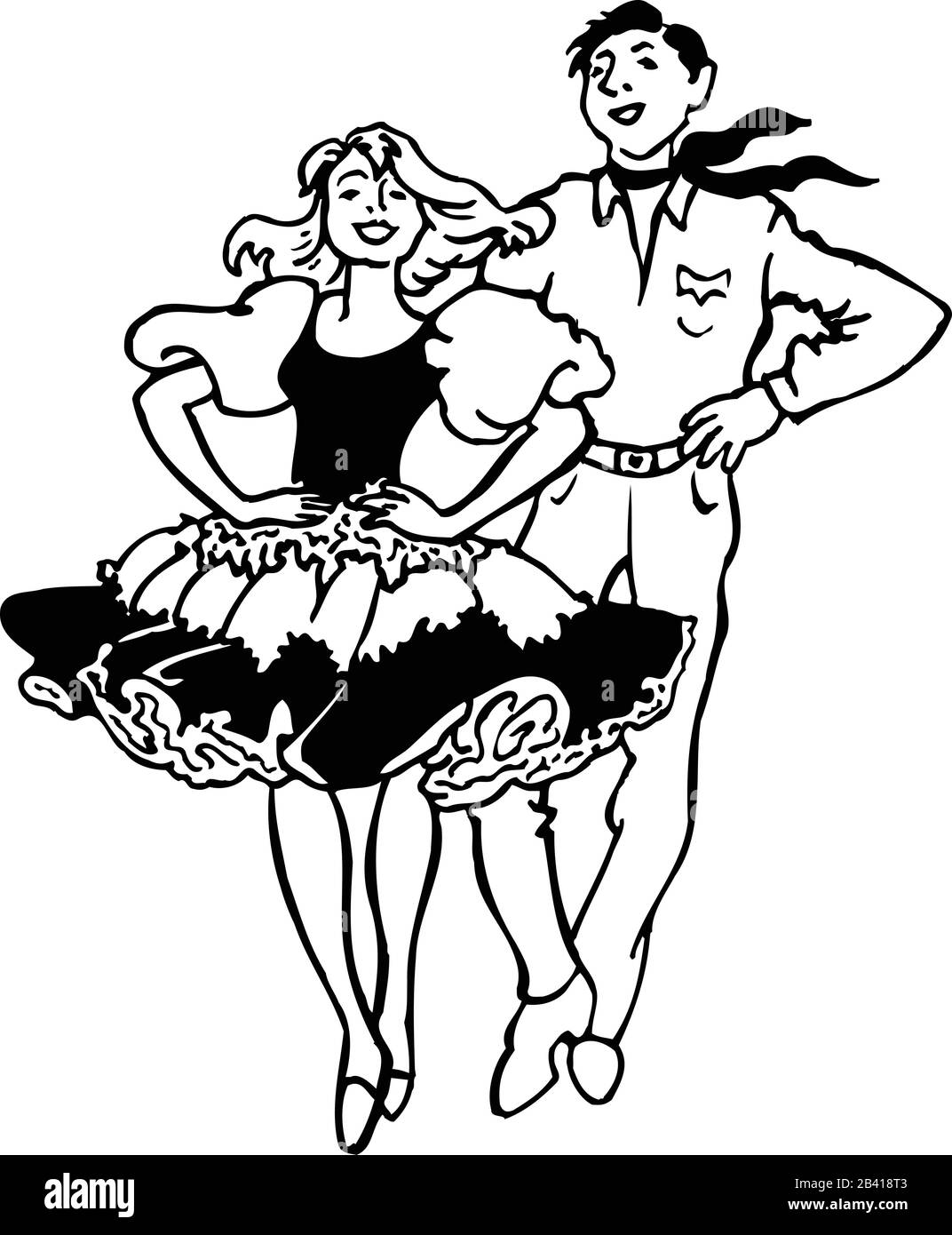 Clogger Dancing Vector Illustration Illustrazione Vettoriale