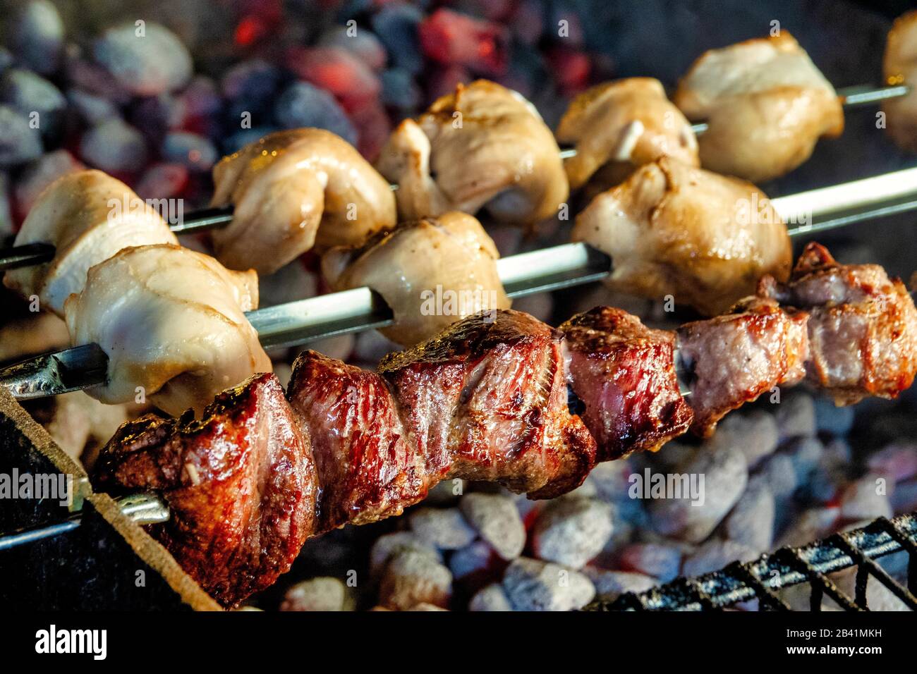 Spit carne arrosto Foto Stock