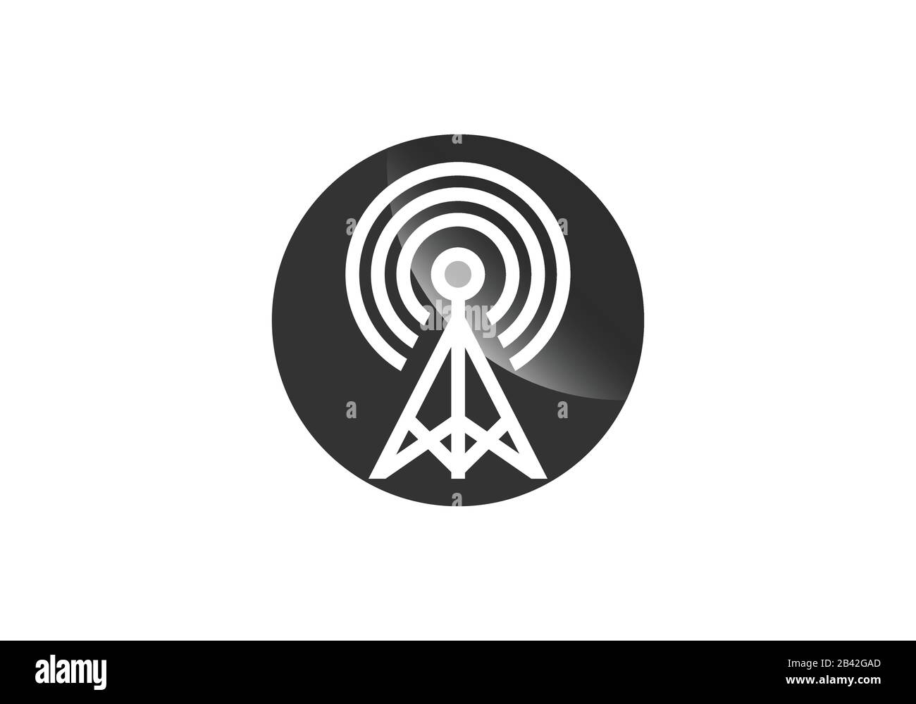 Simbolo WiFi. Connessione Internet wireless o segnale hotspot. Illustrazione Vettoriale