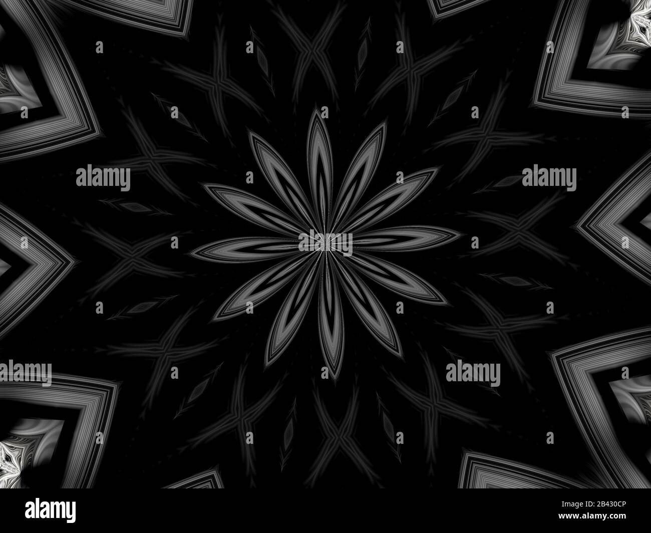 Stella grigia su sfondo nero Foto Stock