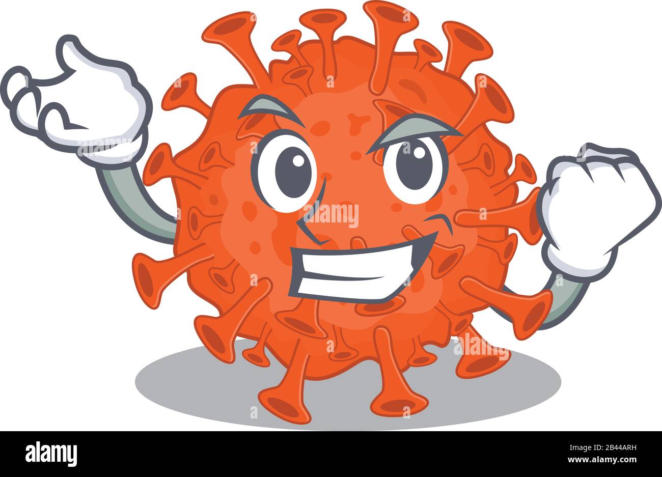 Microscopio elettronico coronavirus stile personaggio cartone animato con  volto felice Immagine e Vettoriale - Alamy