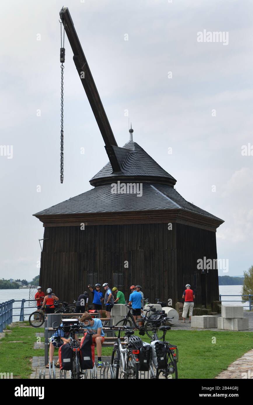 Ostricher Kran, Oestrich-Winkel Hessen, Deutschland Foto Stock