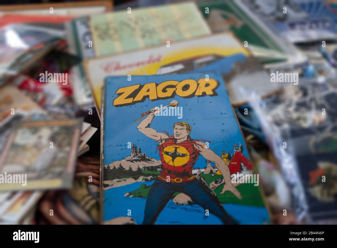 Ankara/Turchia - 01 marzo 2020: Fumetto carattere Zagor in un mercato delle pulci Foto Stock