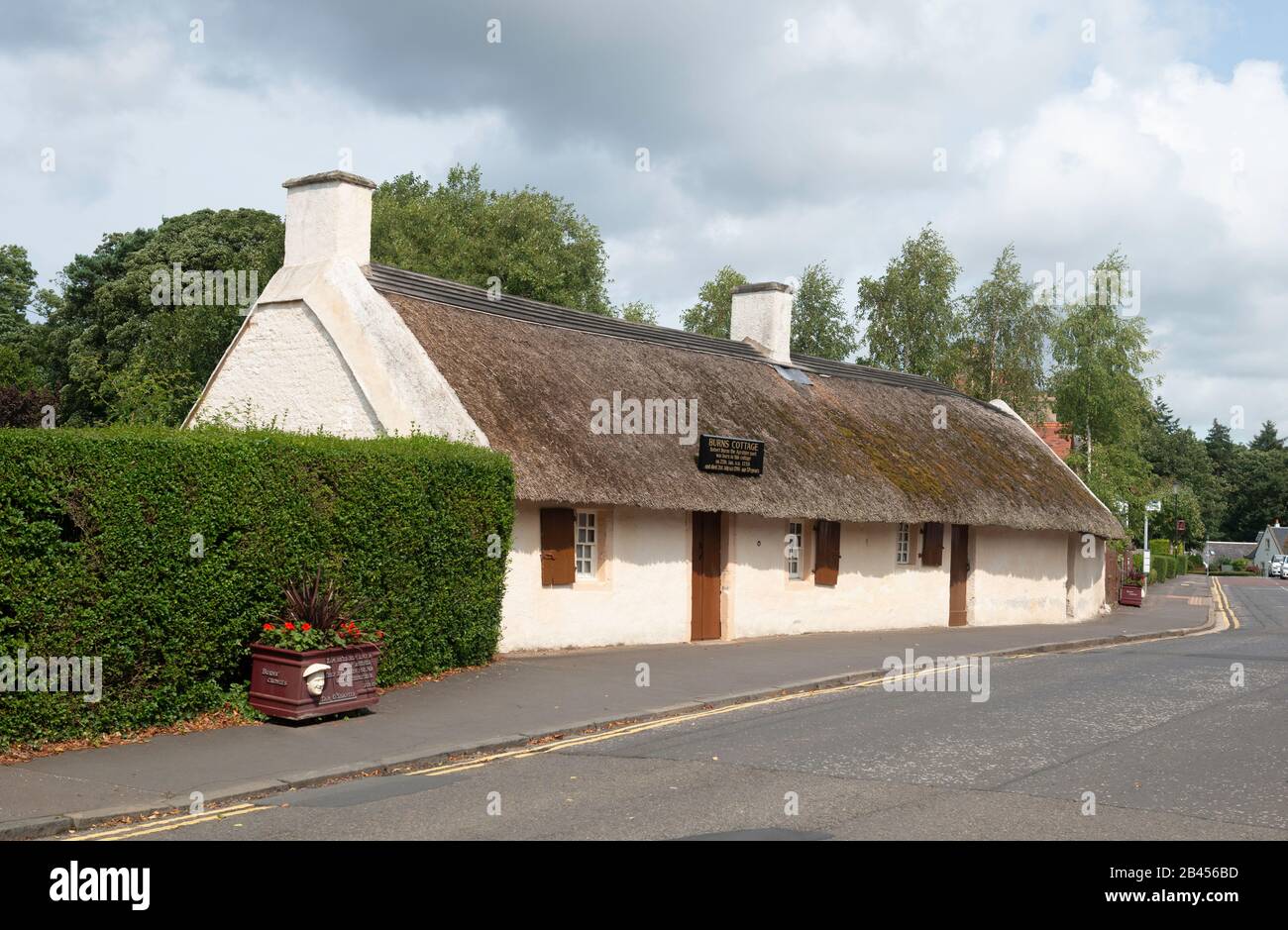 Burns Cottage a Alloway, South Ayrshire - la prima casa del famoso poeta scozzese Robert Burns Foto Stock