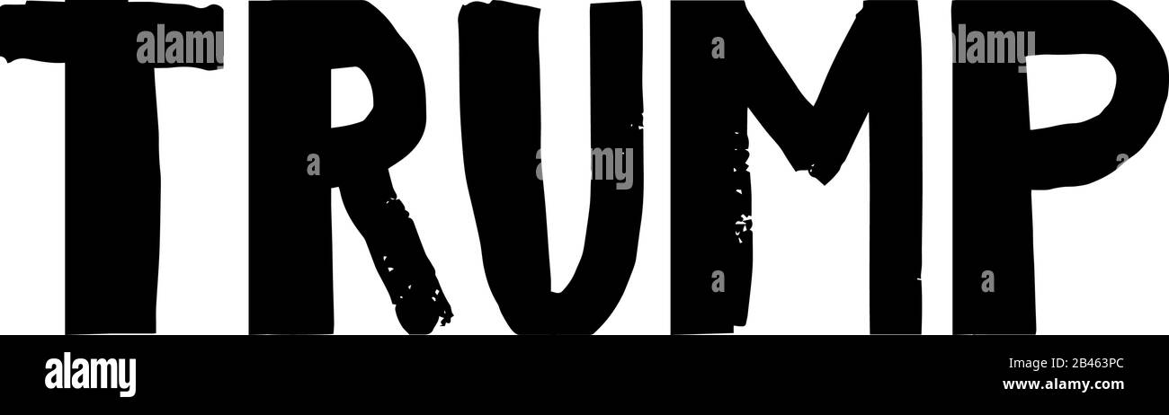 Trump Vota il 2020.elezioni presidenziali americane 2020.Vector delinea la scritta isolated.Vote parola con segno di spunta Symbol.Campagna elettorale Politica Illustrazione Vettoriale