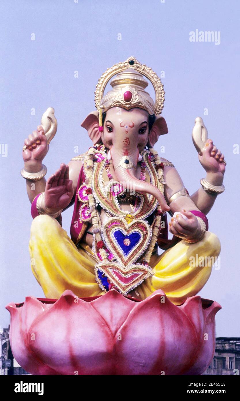 Lord Ganesha festival idol, Bombay, Mumbai, Maharashtra, India, Asia Foto Stock