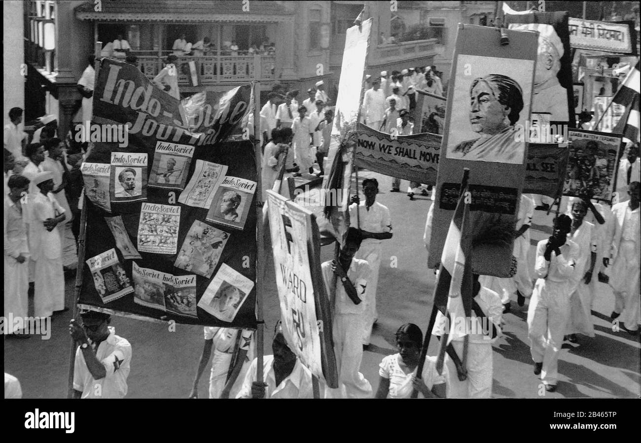 Festa dell'Indipendenza processione, Bombay, Mumbai, Maharashtra, India, Asia, 15 agosto 1947, vecchia immagine del 1900 Foto Stock