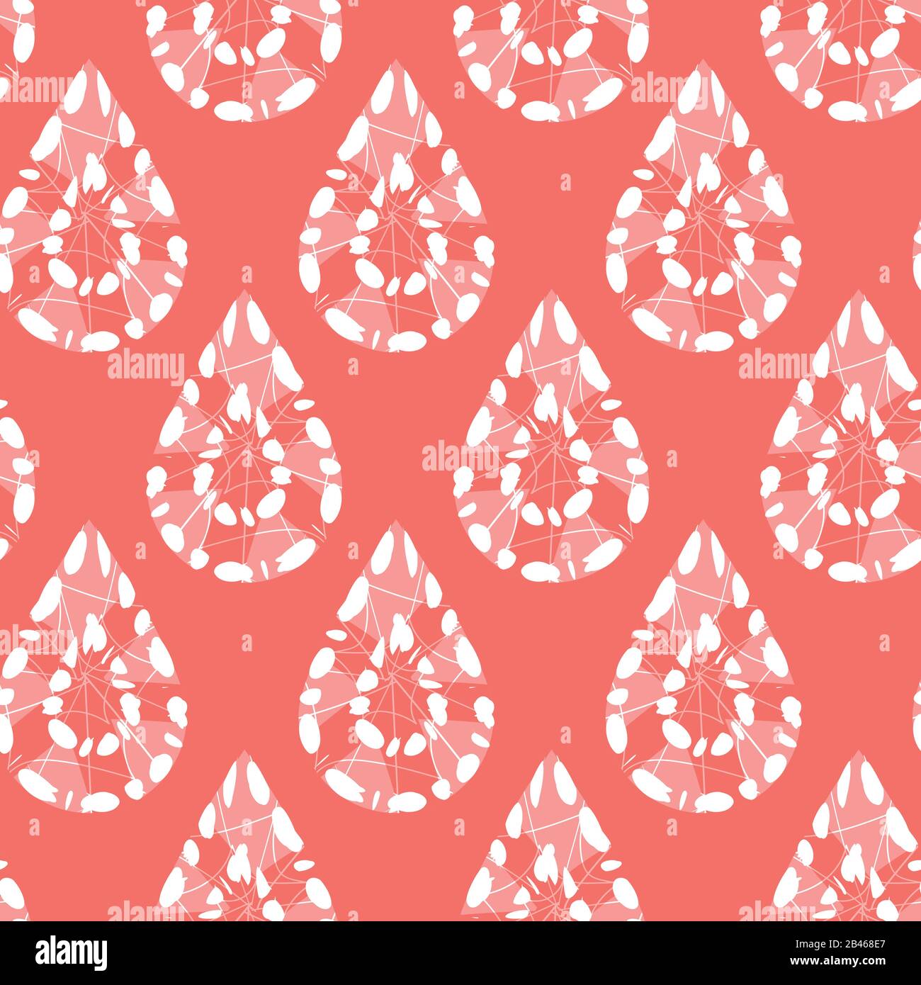 La lacerazione vettoriale rosso shibori monocromatica riduce il motivo senza cuciture. Adatto per tessuti, gift wrap e carta da parati. Illustrazione Vettoriale