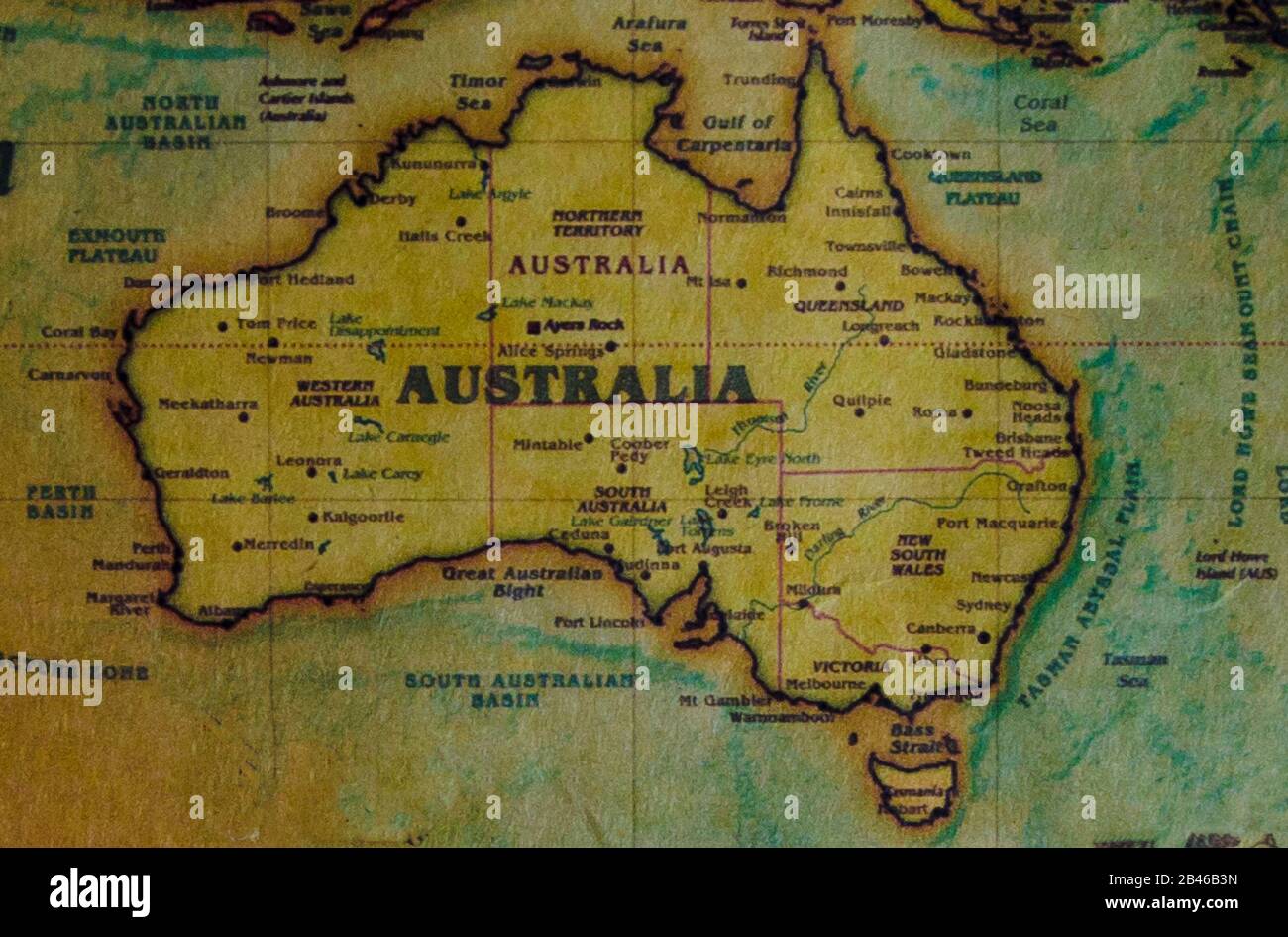 Australia retro vintage look mappa Foto Stock