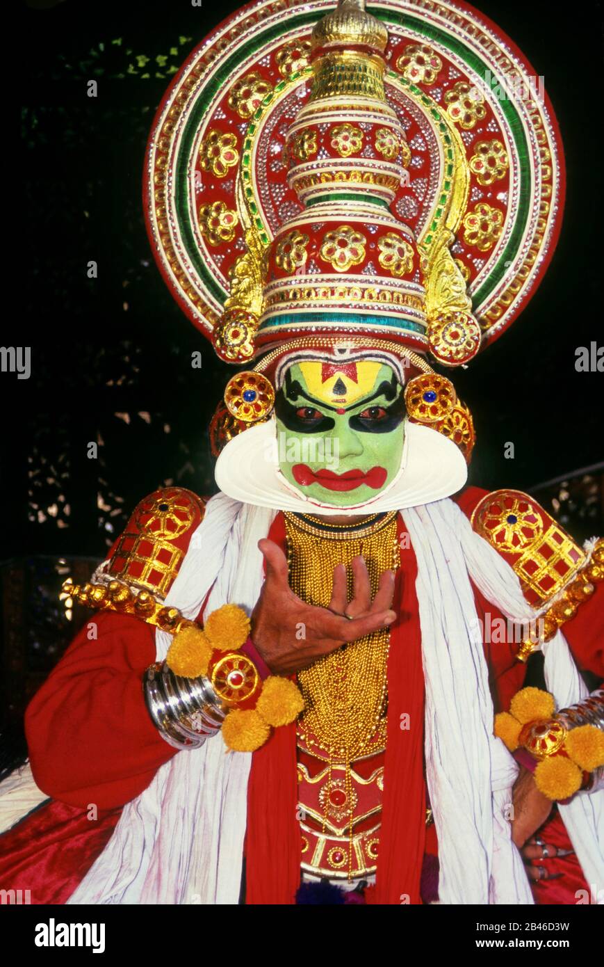 Kathakali ballerino a cochin in India kerala, Asia NO MR Foto Stock