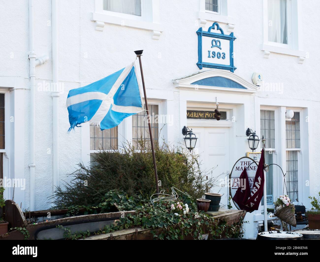 Salstire volare al Marine Hotel on Nethergare Crail East Neuk di Fife Scozia Foto Stock