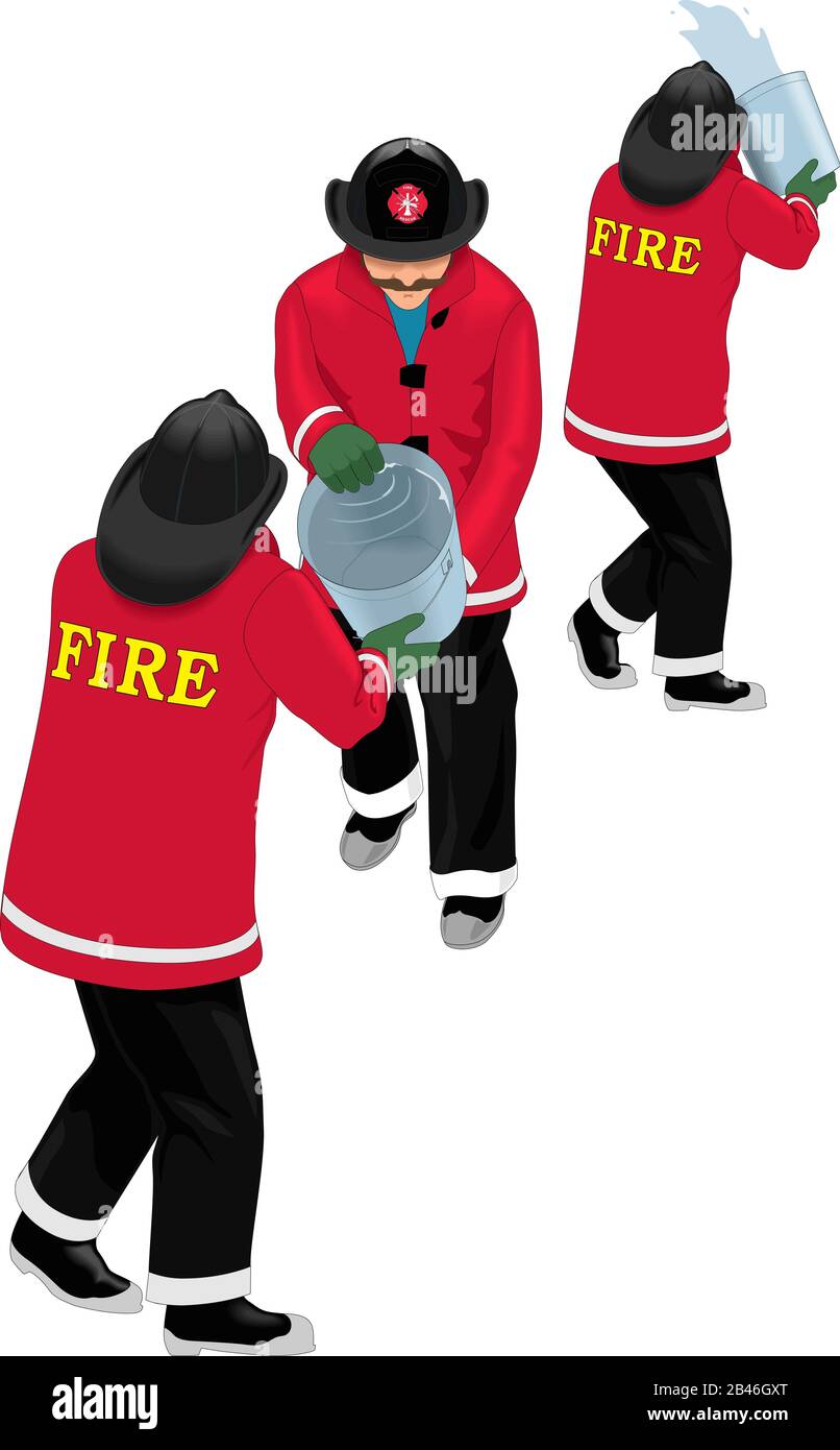 Illustrazione Del Vettore Di Brigata Della Benna Antincendio Illustrazione Vettoriale