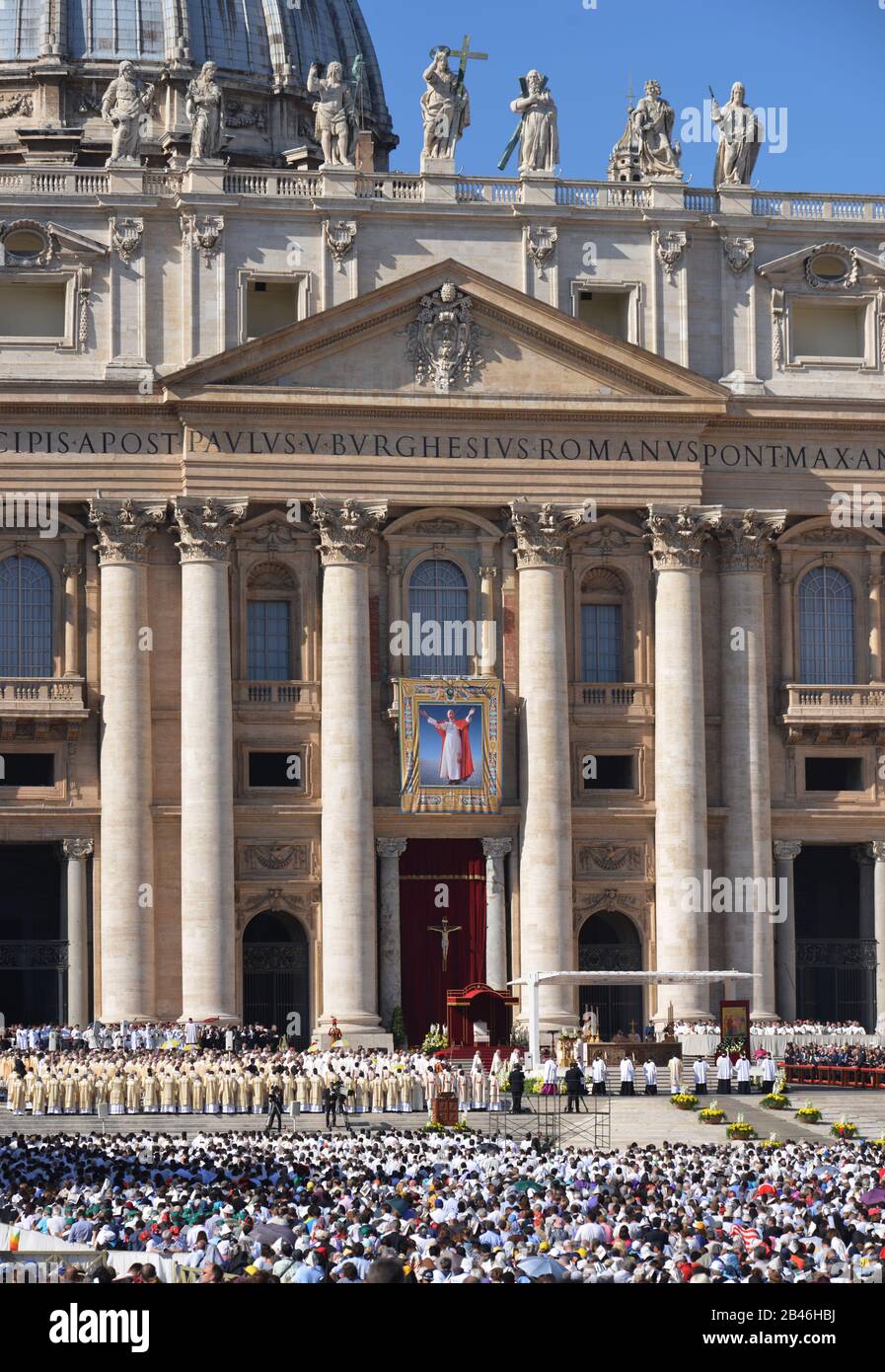 Seligsprechung, Papst Paolo Vi, Petersdom, Petersplatz, Vatikanstadt Foto Stock