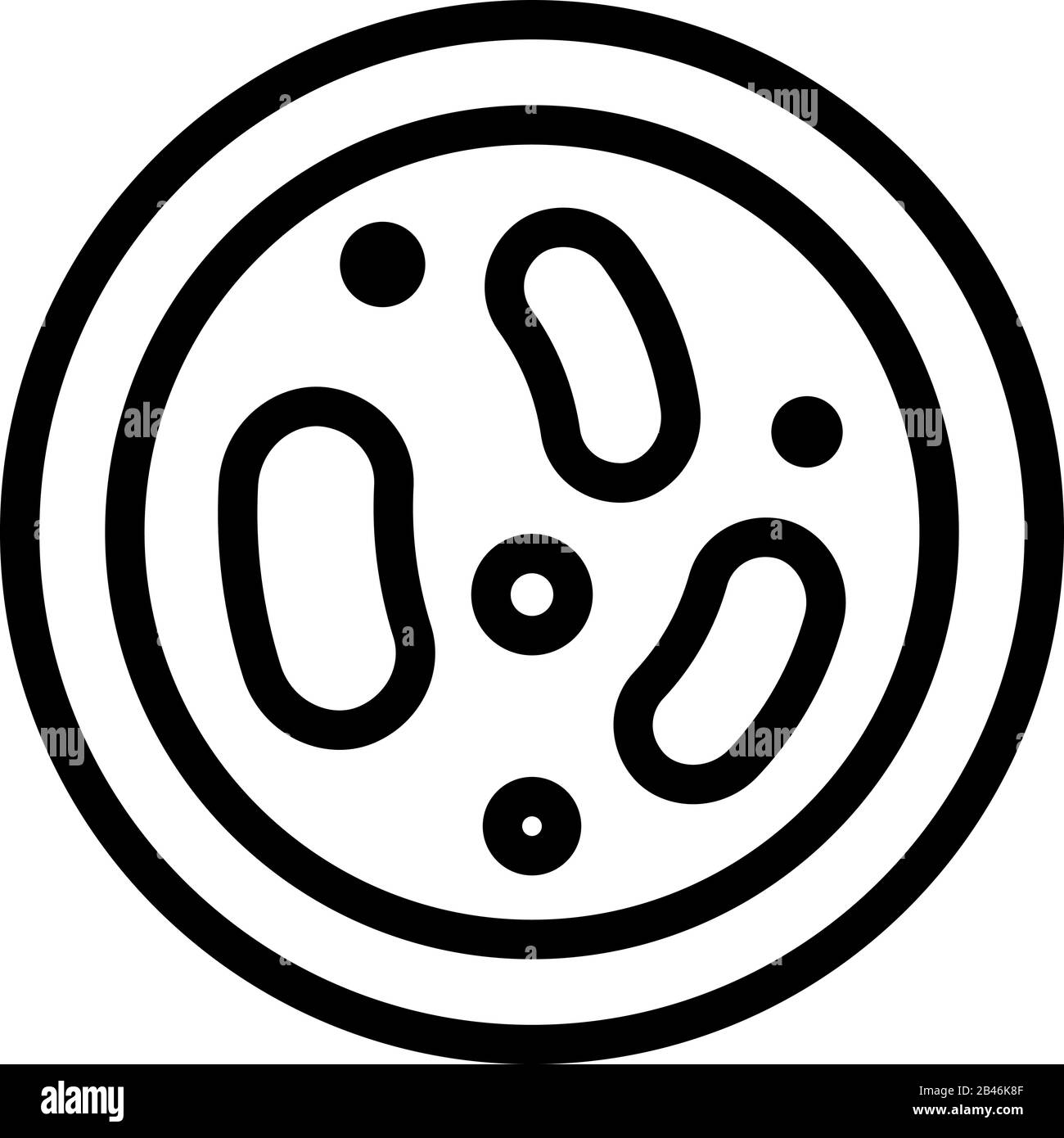 vettore di icone probiotiche. Illustrazione del simbolo del contorno isolato Illustrazione Vettoriale