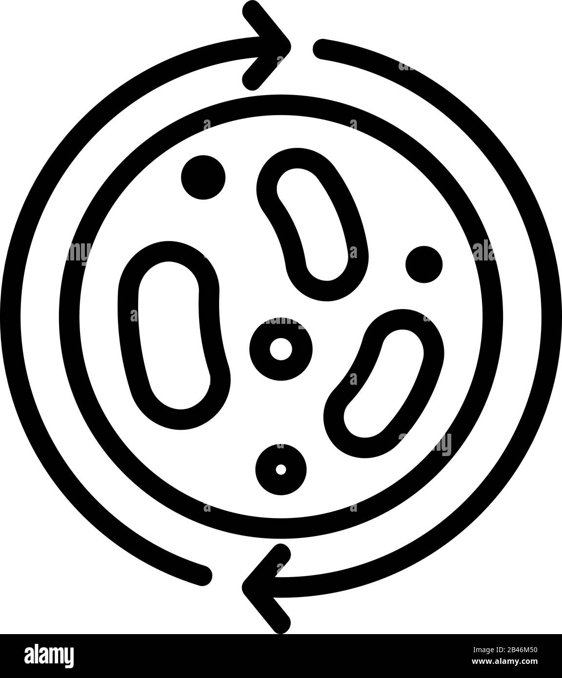 vettore di icone probiotiche. Illustrazione del simbolo del contorno isolato Illustrazione Vettoriale