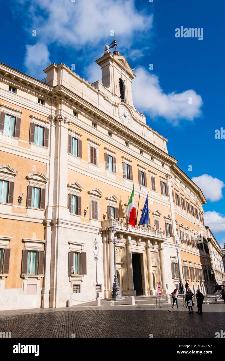 Palazzo Montecitorio, Piazza di Monte Citorio, centro storico, Roma, Italia Foto Stock