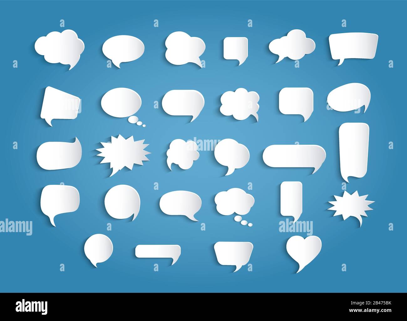 Carta chat fumetto bolle forma e casella di parola per l'immissione di un messaggio di testo.Imposta bolle vocali vuoti.Finestra Di Dialogo e comunicazione bubble.Empty balloon.Cloud Illustrazione Vettoriale