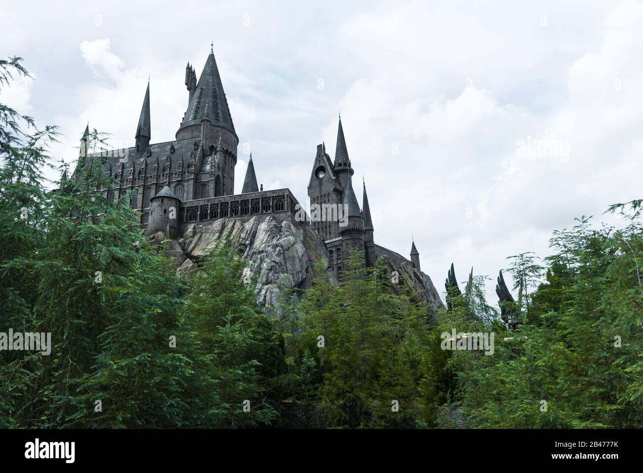 Hogwarts School Of Witchcraft And Wizardry, Universal Studios Orlando (The Wizarding World Of Harry Potter), Florida. Bellissimo scatto Foto Stock