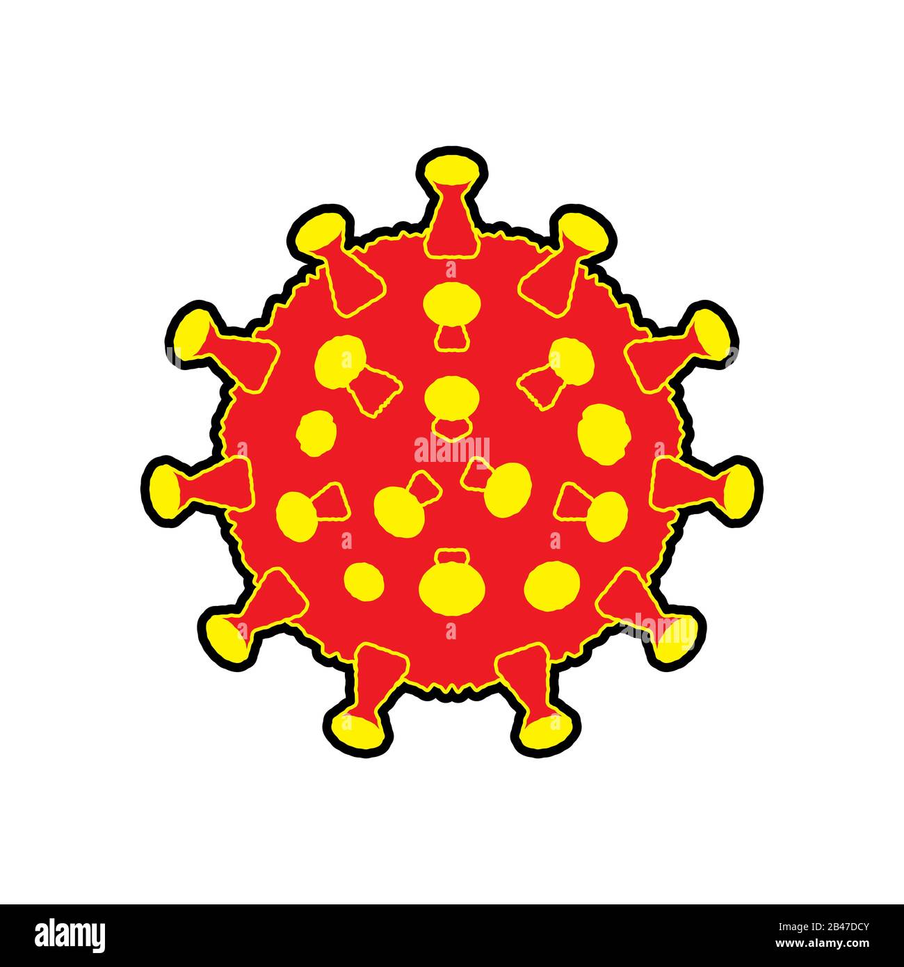 Coronavirus batteri cellula icona infezione Cina. Illustrazione Vettoriale Coronavirus batteri cellula icona infezione Cina. Illustrazione Vettoriale