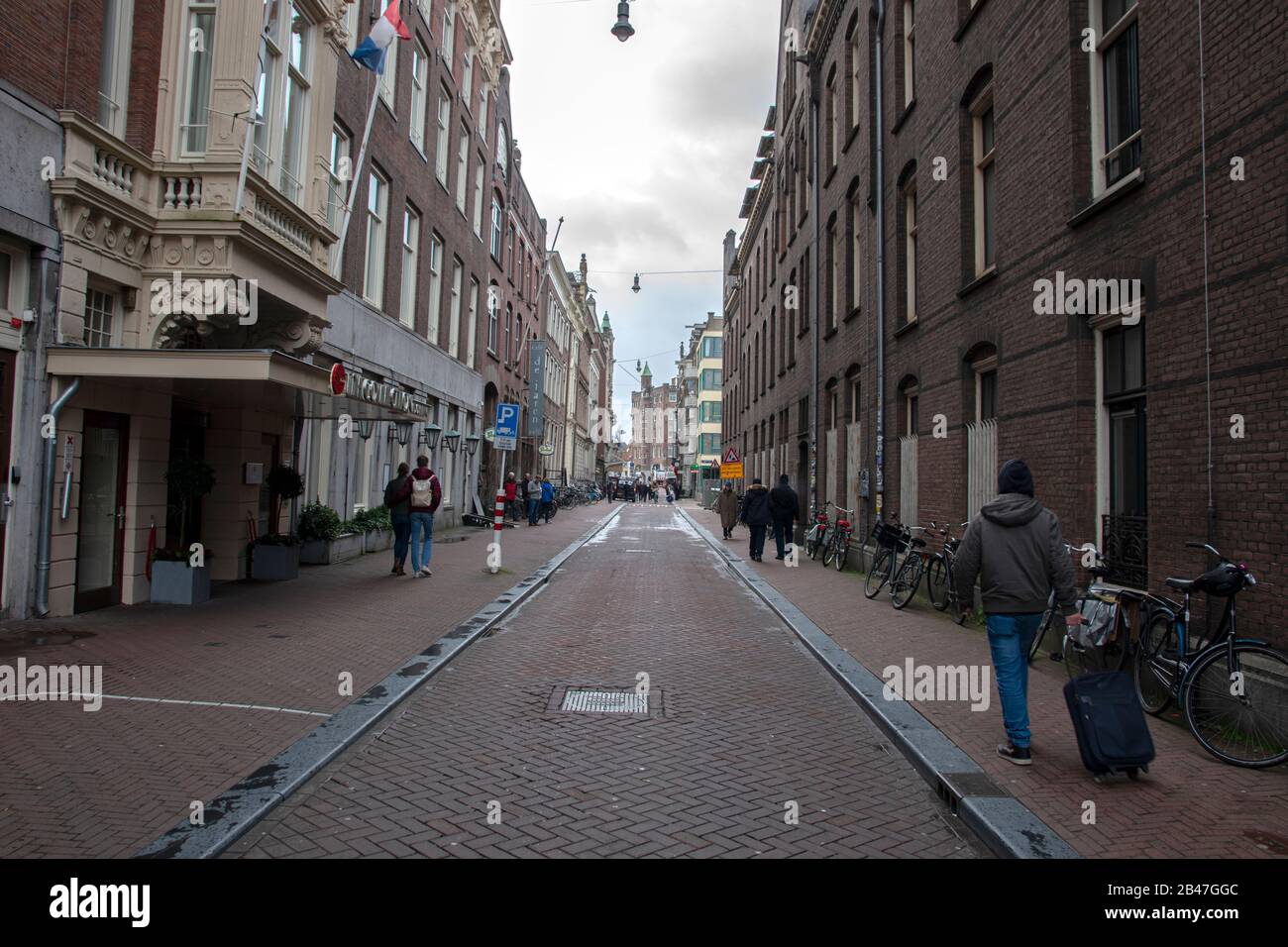 Nieuwe Doelenstraat Street Ad Amsterdam Paesi Bassi 2020 Foto Stock