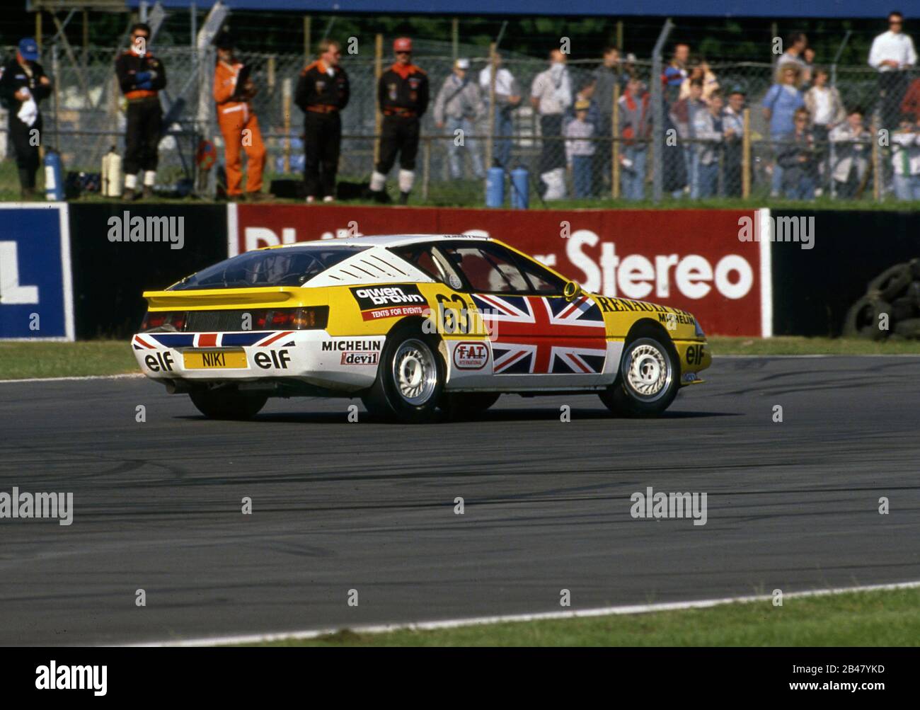 Renault Alpine V6 Elf Turbo A Silverstone, Europa Cup Round 4 1988 Foto Stock