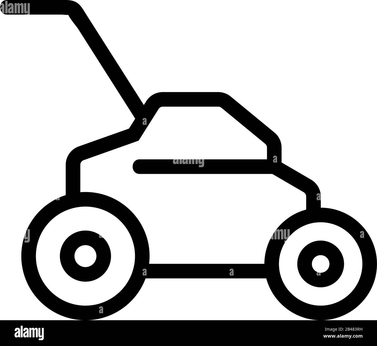 vettore delle icone del rasaerba. Illustrazione del simbolo del contorno isolato Illustrazione Vettoriale