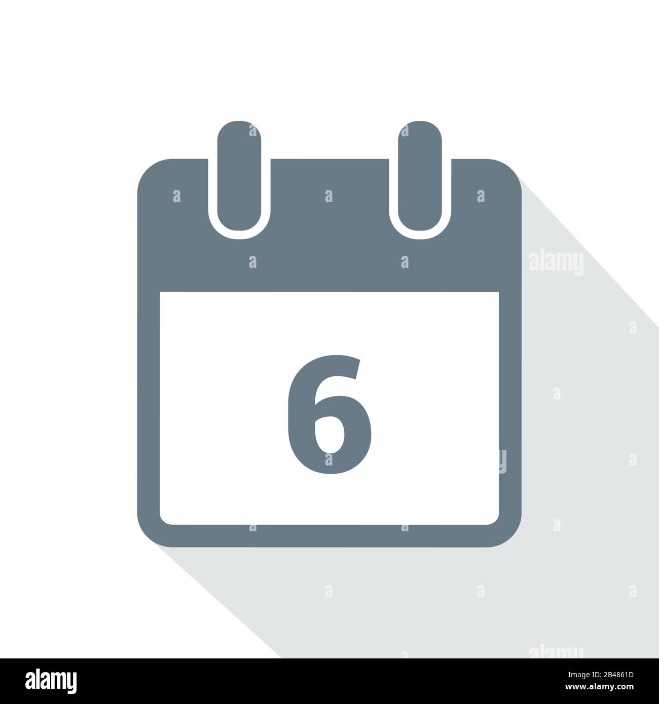 Semplice icona del calendario 6 su sfondo bianco immagine vettoriale EPS10 Illustrazione Vettoriale