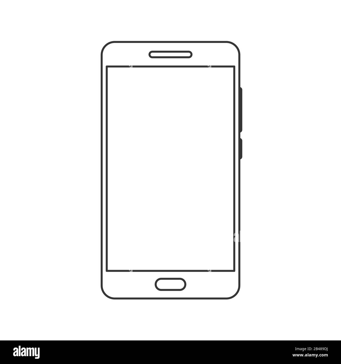 Icona dello smartphone in stile sottile. Icona del telefono. Icona del telefono lineare isolata. Illustrazione del vettore. Illustrazione Vettoriale