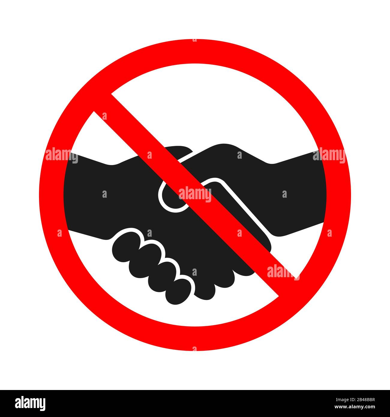 Firma vettore non consentita per handshake. Nessun segno di collaborazione su sfondo bianco. Nessuna icona di gestione isolata Illustrazione Vettoriale