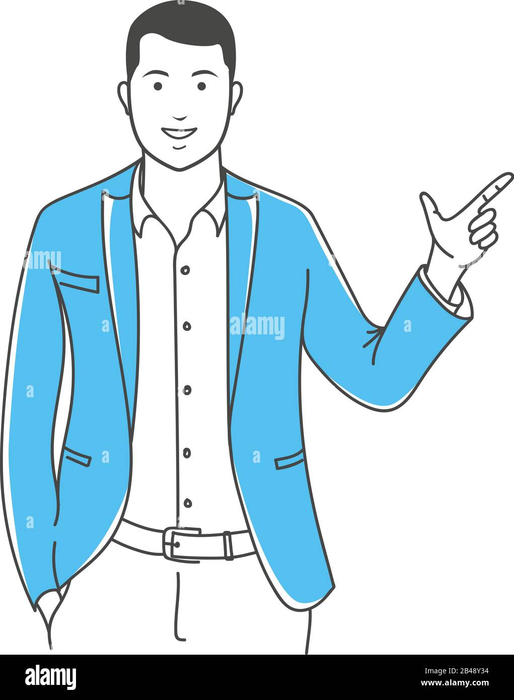 Illustrazione del profilo gesturing del manager positivo Illustrazione Vettoriale