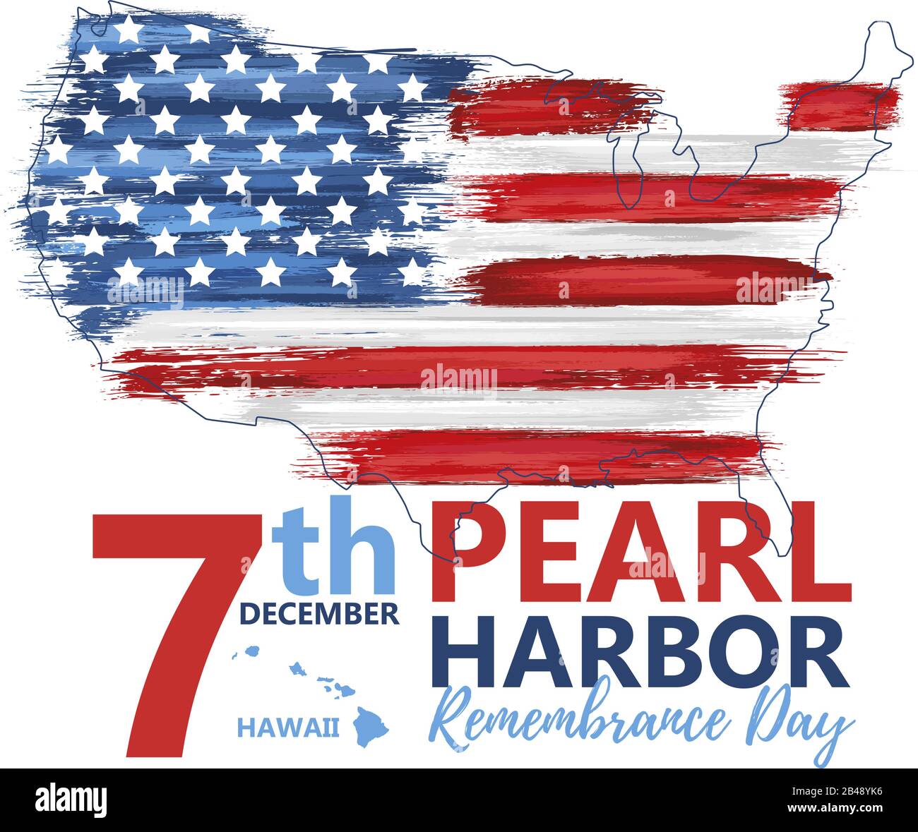 Pearl Harbor, giorno commemorativo delle Hawaii Illustrazione Vettoriale