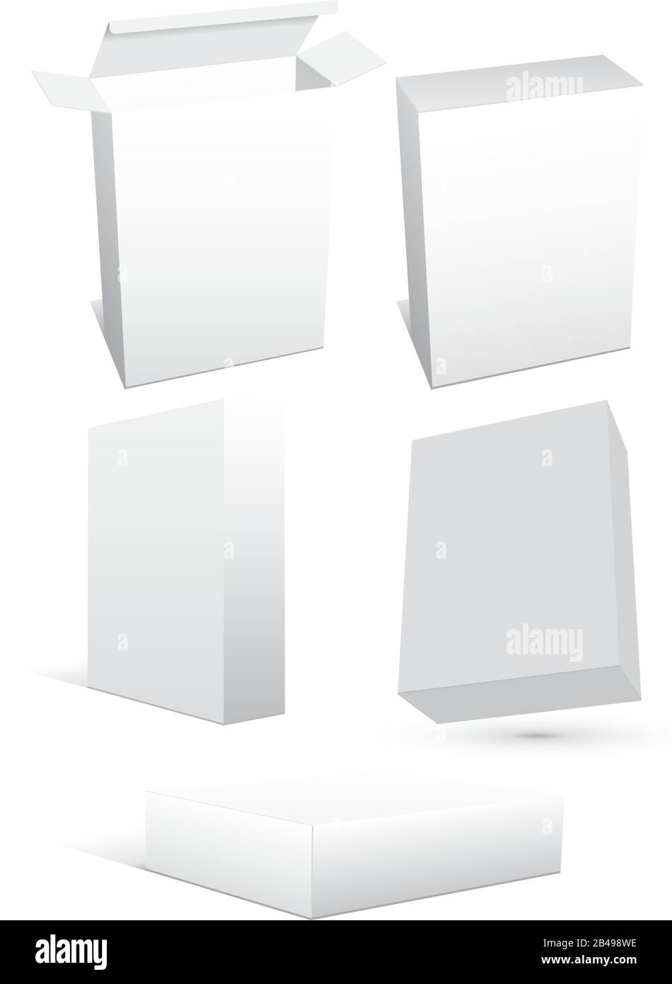 Immagine della scatola di imballaggio, con vettore di sfondo bianco Illustrazione Vettoriale