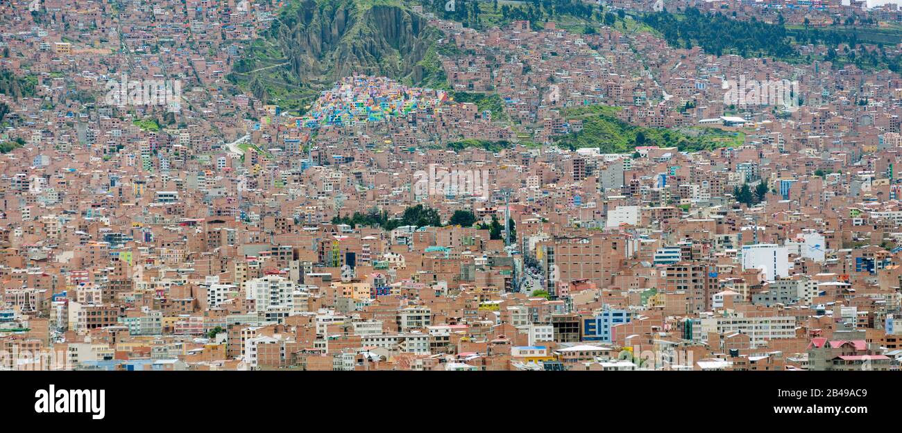La Paz, la capitale della Bolivia. Foto Stock